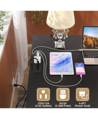 L Shaped Desk with Charging Station, Computer Desk Workstation with File Cabinet and Drawers for Office