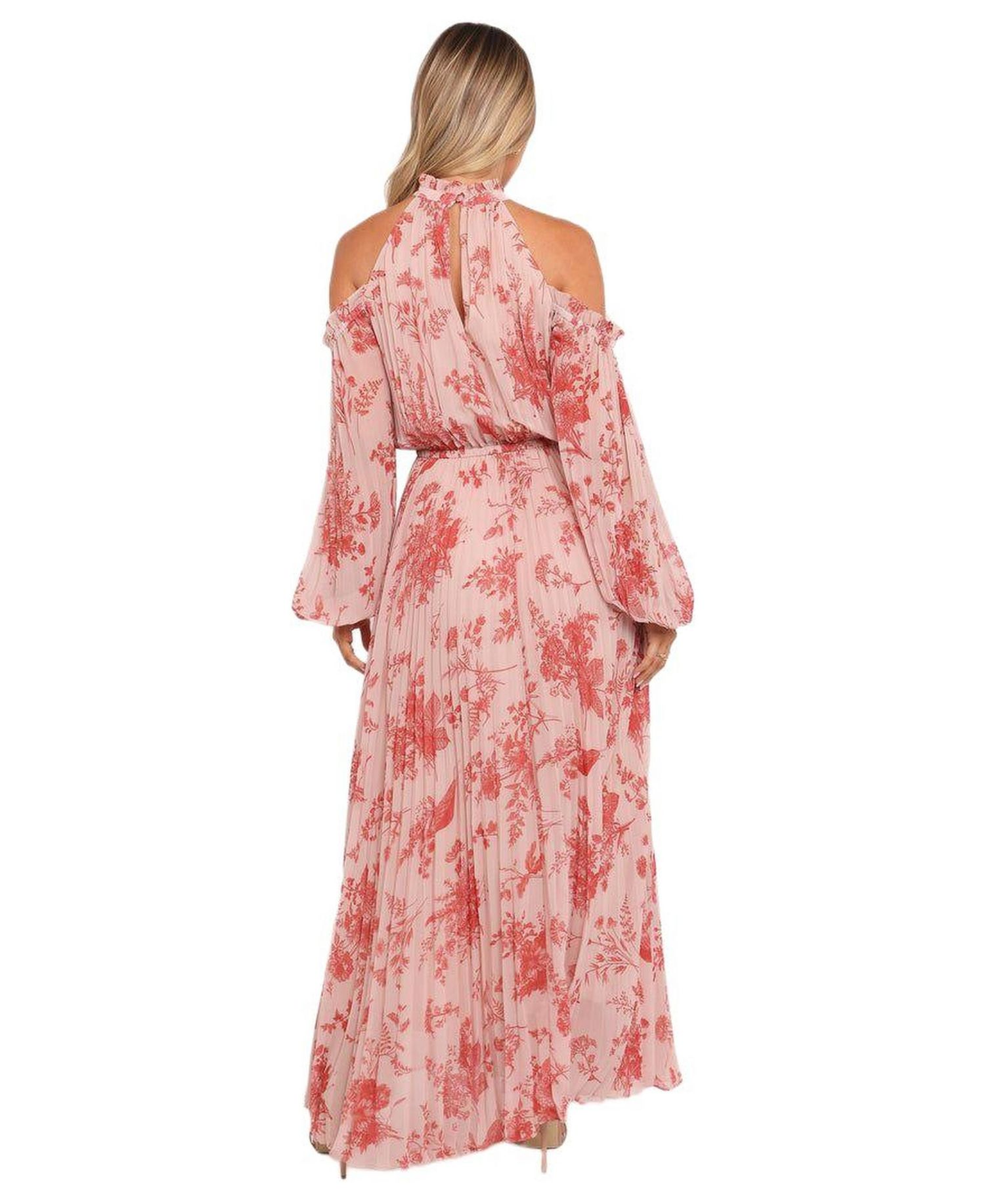 Women's Hilary Pleated Maxi Dress - Red Floral