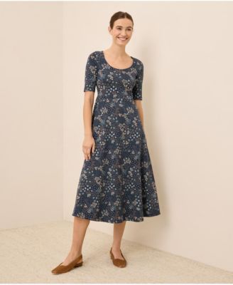 Women's Fit & Flare Scoop Midi Dress