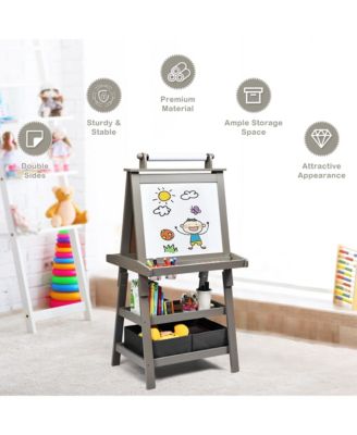 3 in 1 Double-Sided Wooden Kid's Art Easel Whiteboard