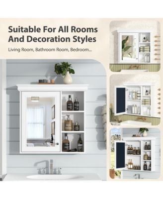 30'' x 28'' Wall Mounted Medicine Cabinet with Mirror & Storage Organizer