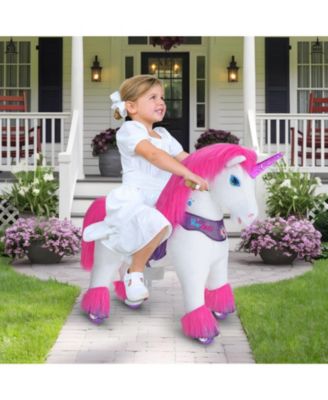 Model Y Pink/Purple Unicorn Rideable Toy for Age 3-4