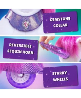 Model Y Pink/Purple Unicorn Rideable Toy for Age 4-7