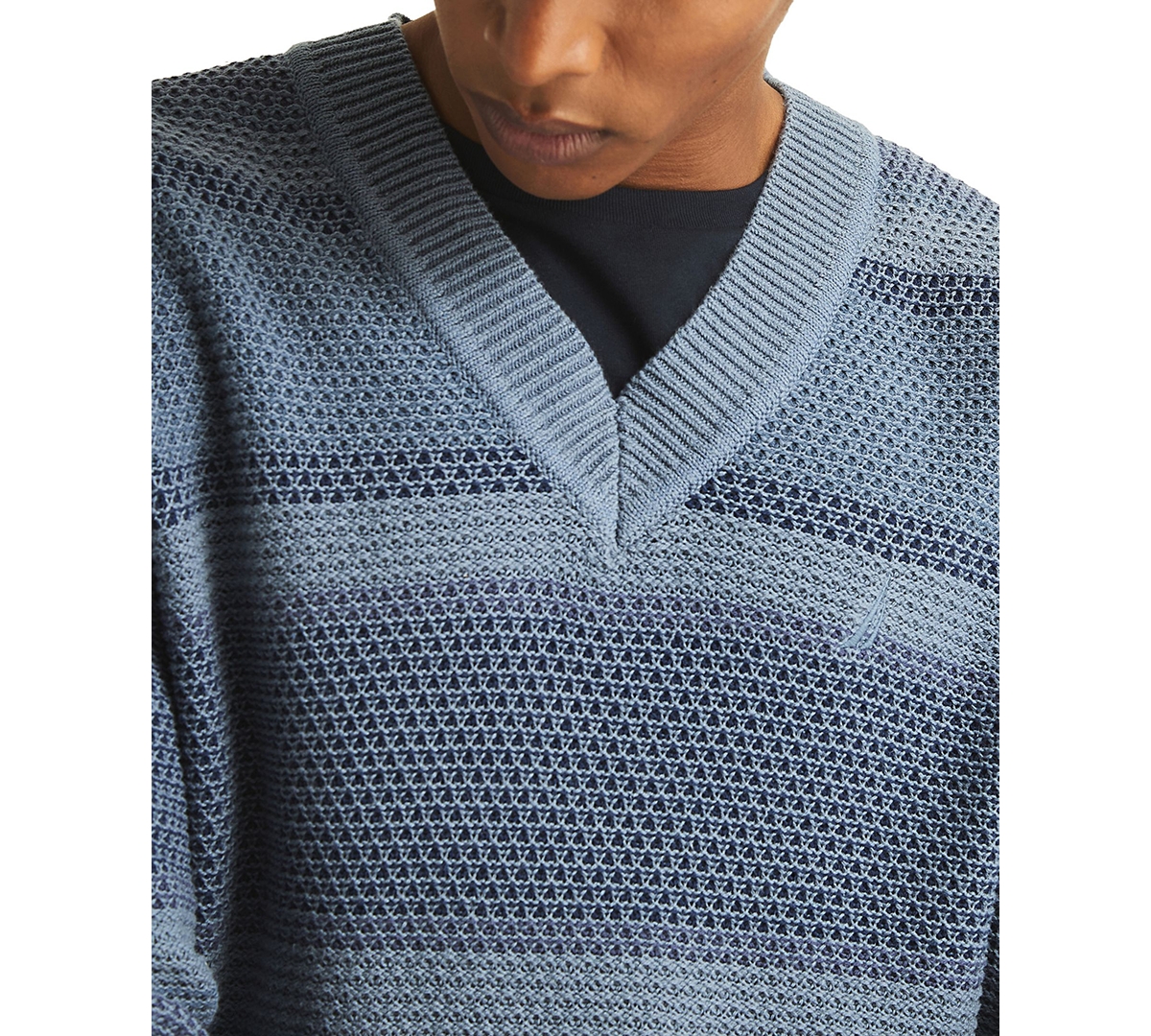 Nautica Men's Striped Long Sleeve Sweater In Blue