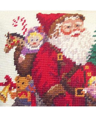 Toy Bag Needlepoint Pillow, 12" x 14"