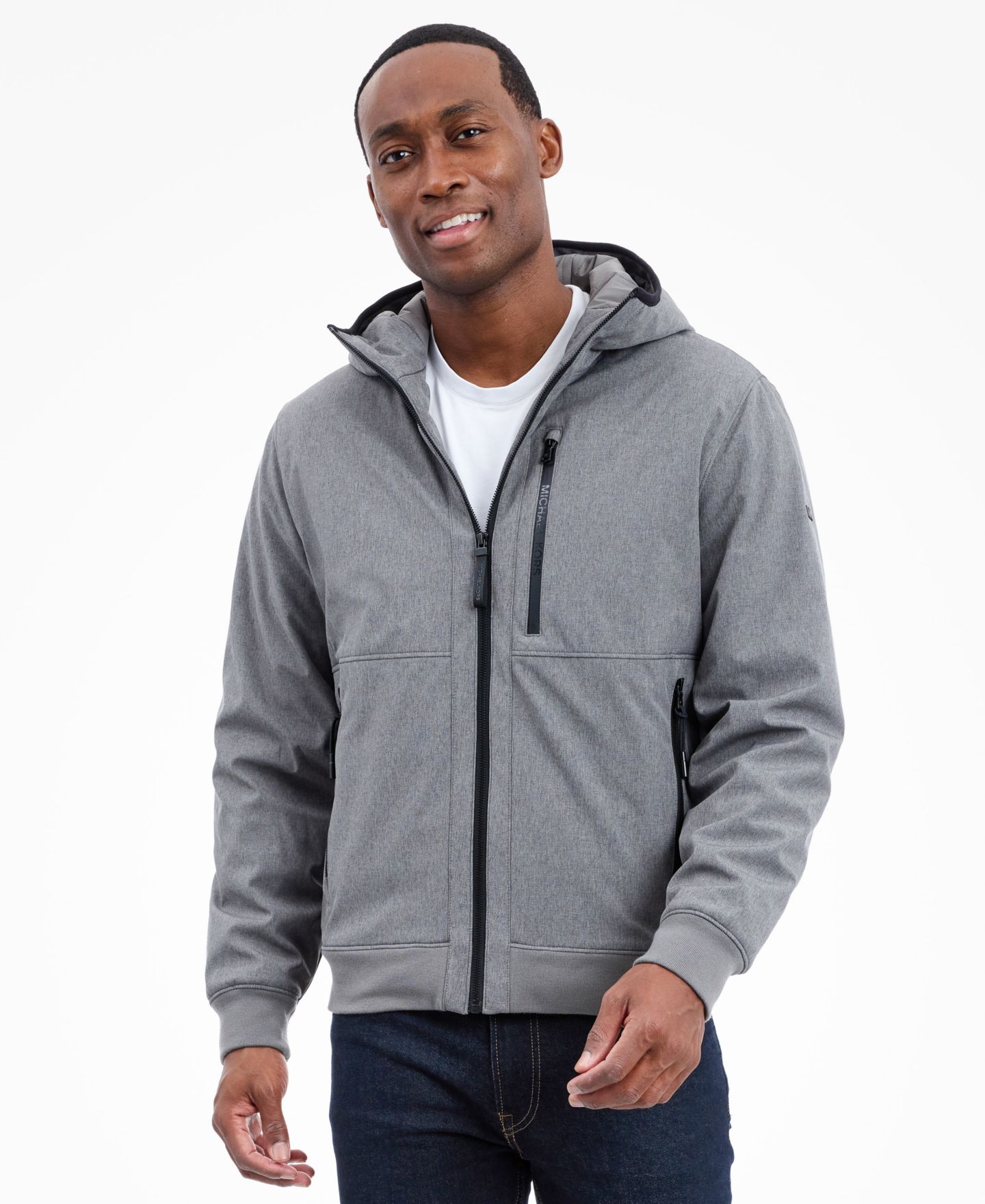 Мужская куртка Michael Kors Hooded Softshell, цвет: Светлый меланжевый серый — фото 5