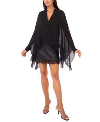 Women's V-Neck Flowy Long Sleeve Top