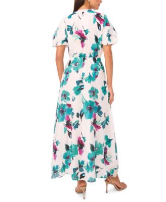 Women's Puff Short Sleeves Maxi Dress