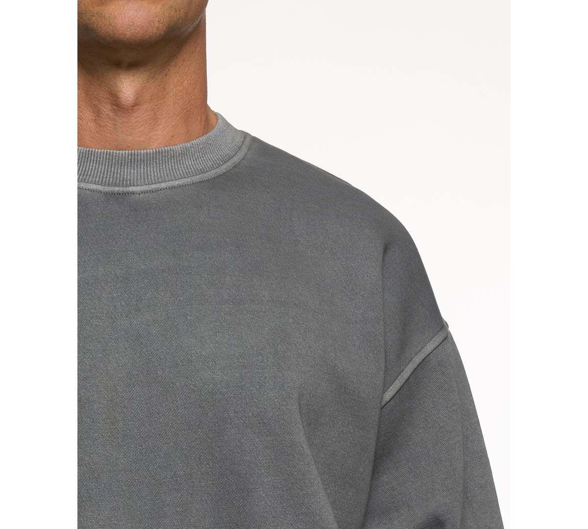 Lazer Men's Fleece Crewneck Sweatshirt In Gray