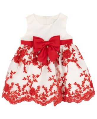 Baby Girls' Satin Embroidered Bodice Jacket Dress