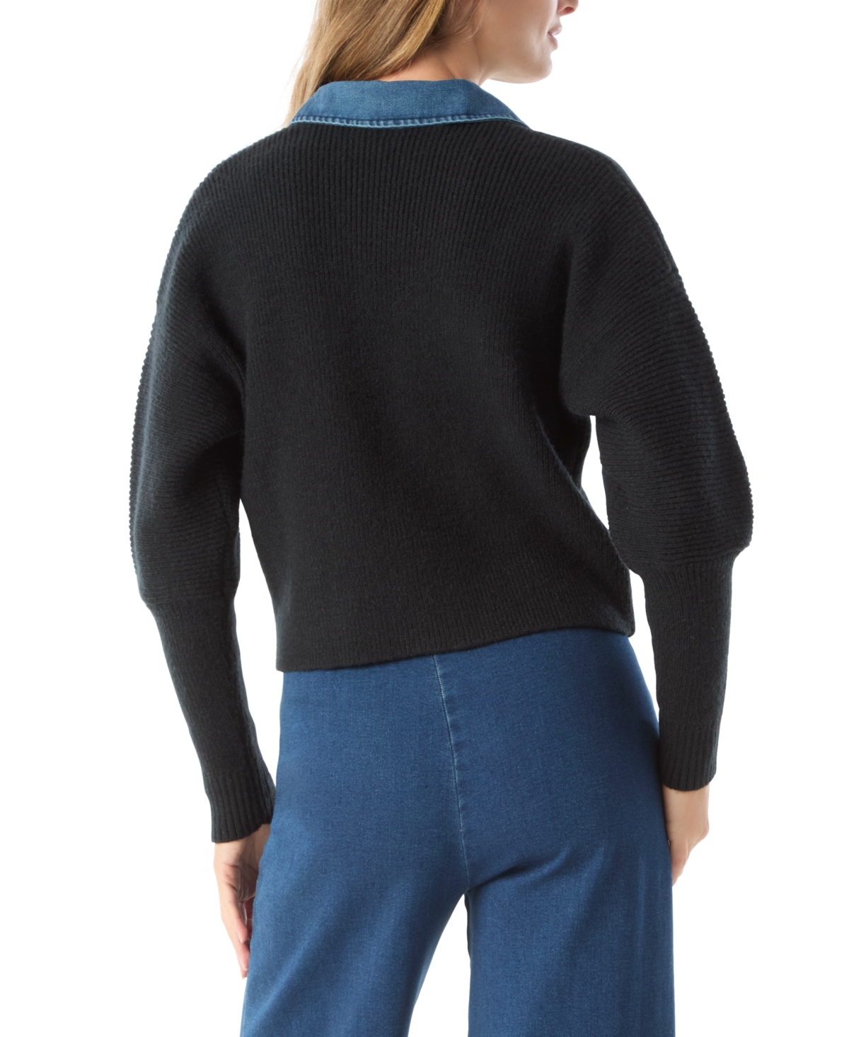 Dee Ocleppo Women's Michaela Sweater Denim Point Collar Mix Jacket