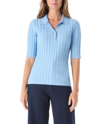 DO by Women's Ribbed Knit Collar Top