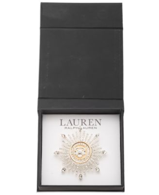 Two-Tone Crystal Crest Burst Pin