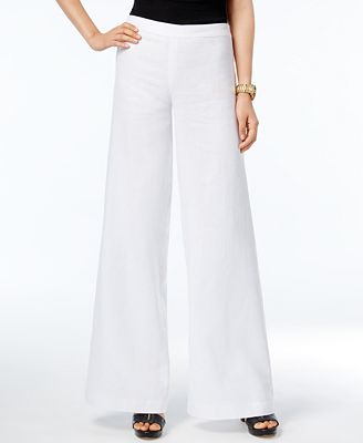 MICHAEL Michael Kors Linen Wide-Leg Pants - Pants & Capris - Women - Macy's