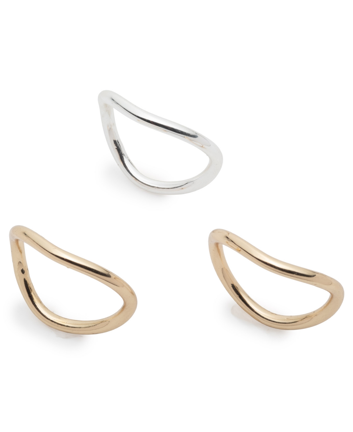 Ralph Lauren 3-pc. Two-tone Sculptural Ring Set In Multi