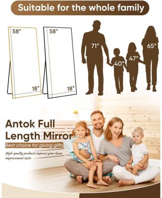 Full Length Mirror 58"x18" Oversized Floor Mirror
