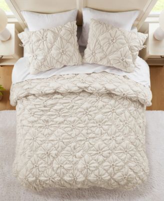 Lily Floral Embroidery 3-Pc. Comforter Set, Full/Queen