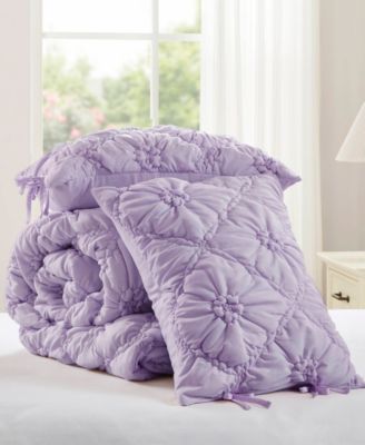 Lily Floral Embroidery 3-Pc. Comforter Set, Full/Queen