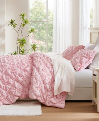 Lily Floral Embroidery 3-Pc. Comforter Set, Full/Queen