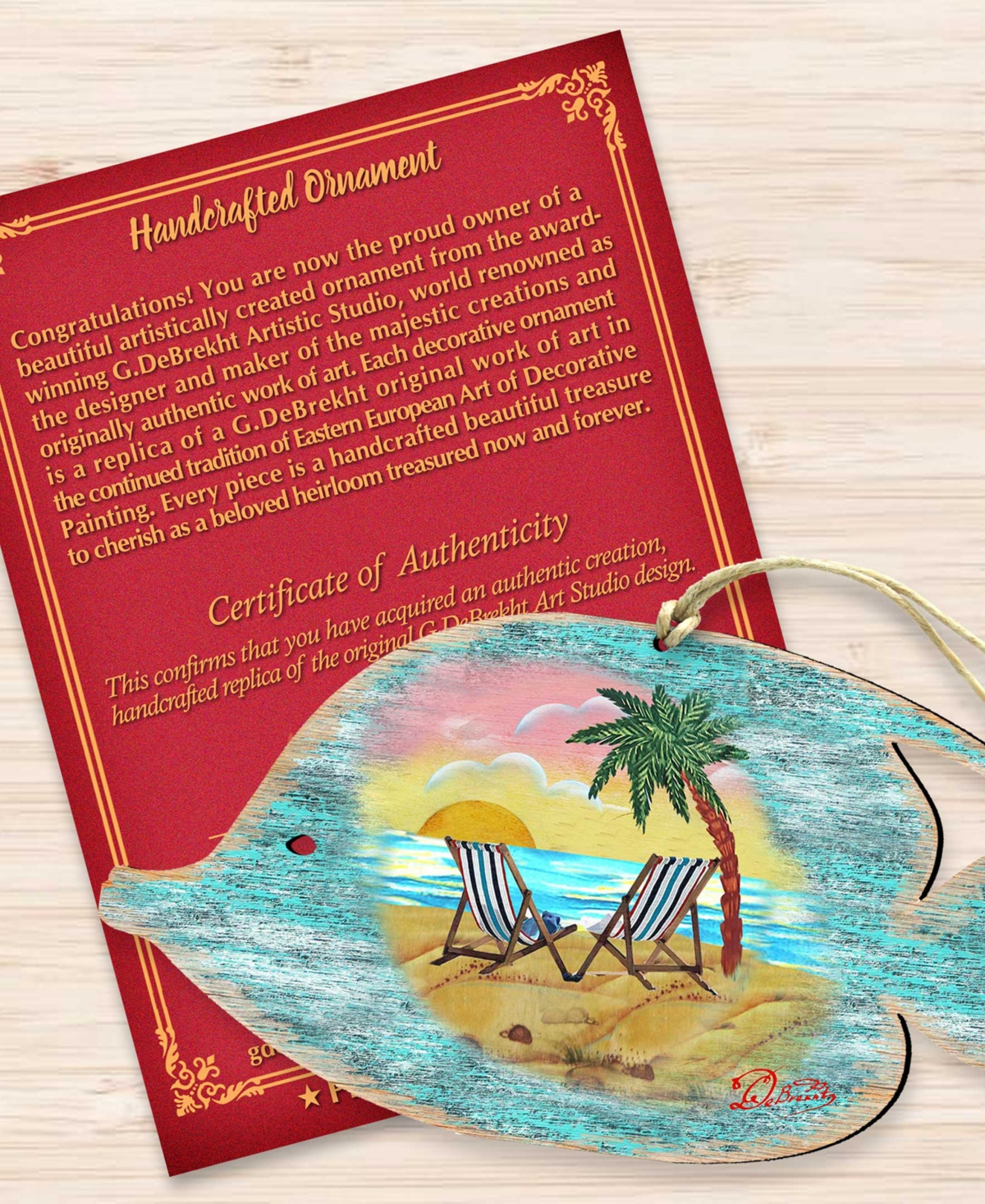 Designocracy Rustic Tropical Fish Wooden Ornament In Multi