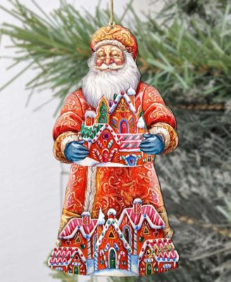 Santa's Gingerbread House Wooden Ornament