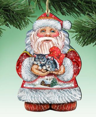 Kitten Holiday Santa Christmas Ornament