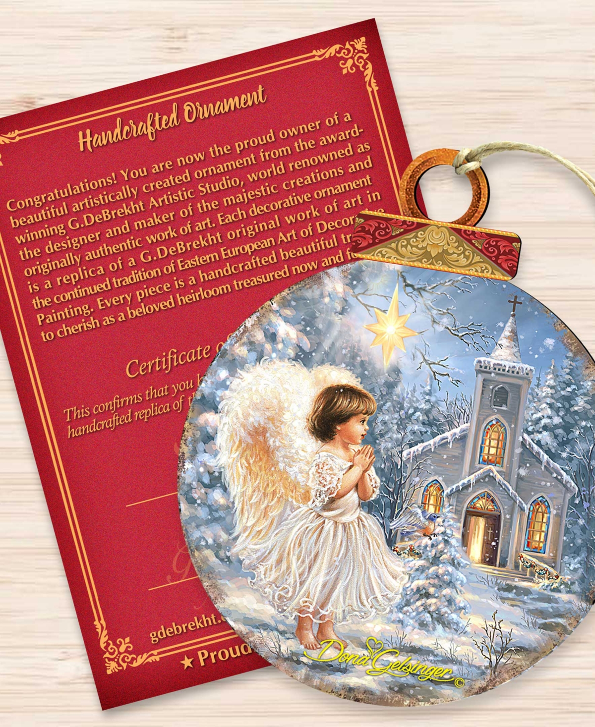 Designocracy Angel At The Chapel Christmas Ornament In Multi
