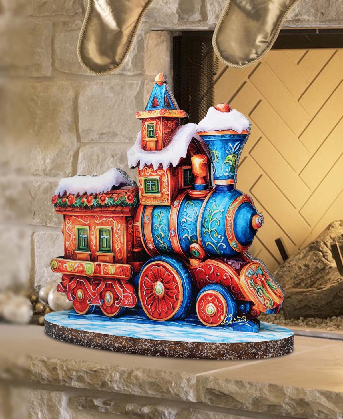 G.debrekht G. Debrekht Winter Express Train Centerpiece In Multi