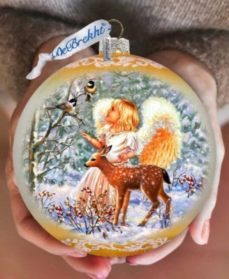 Guardian Angel Fawn LE Glass Ornament