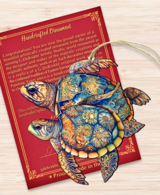 Turtles Christmas Wooden Ornament