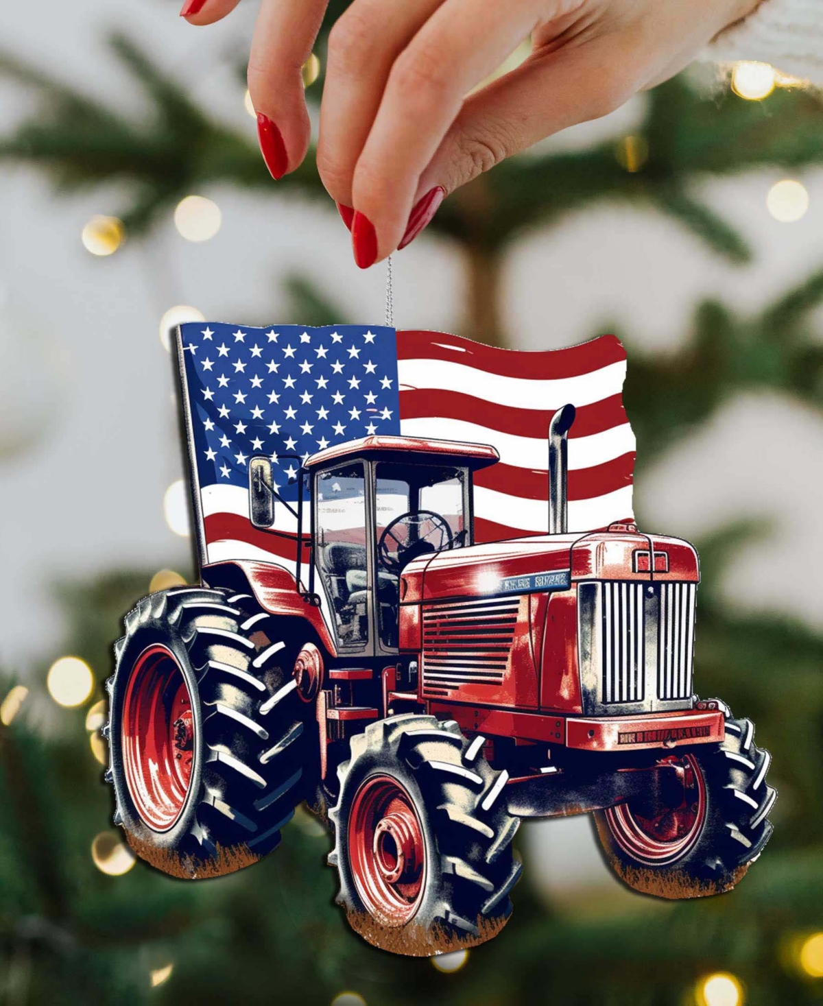 Designocracy American Farmhouse Wooden Ornaments, Set Of 3 In Multi