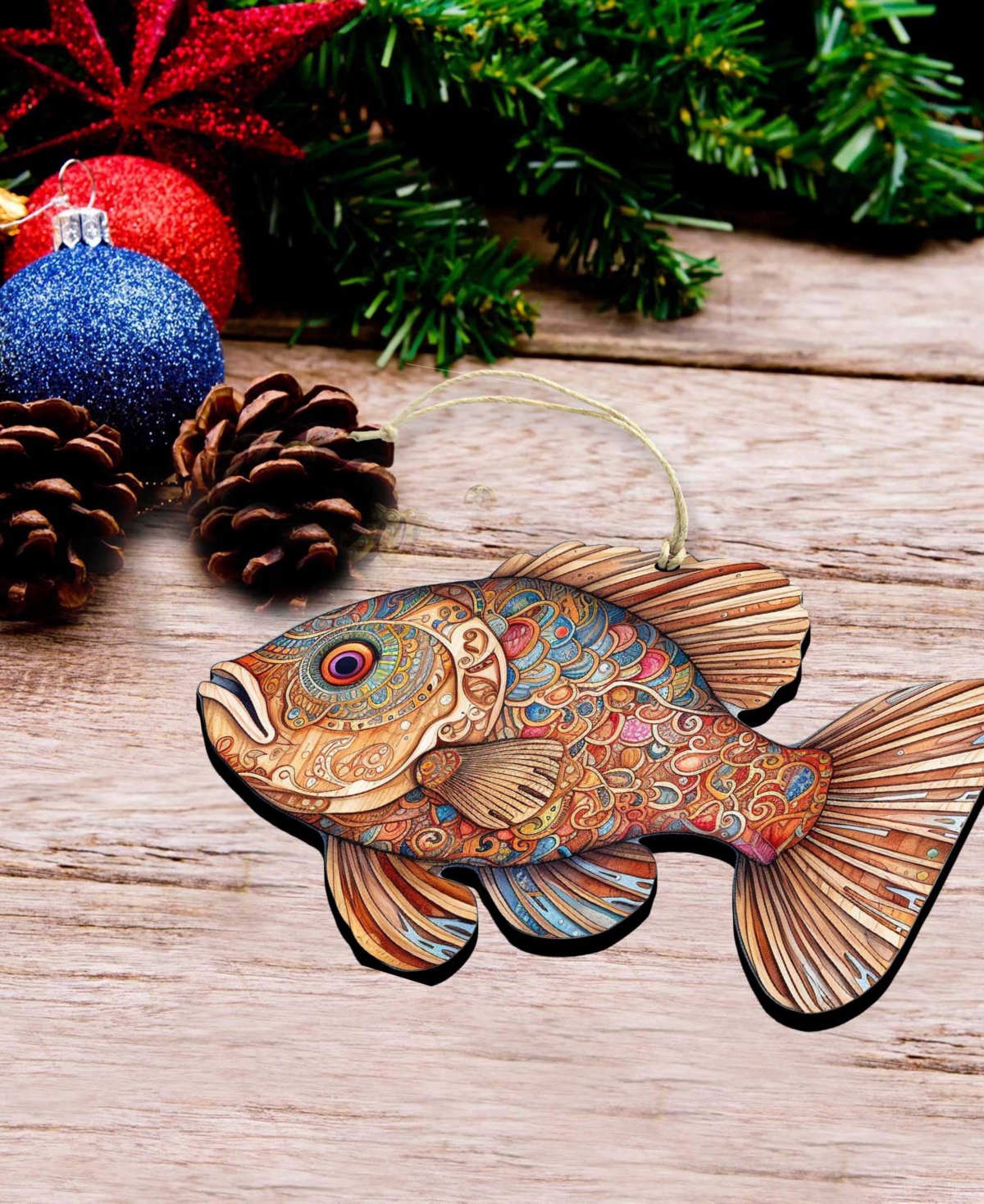 Designocracy Colorful Fish Holiday Ornaments, Set Of 3 In Multi