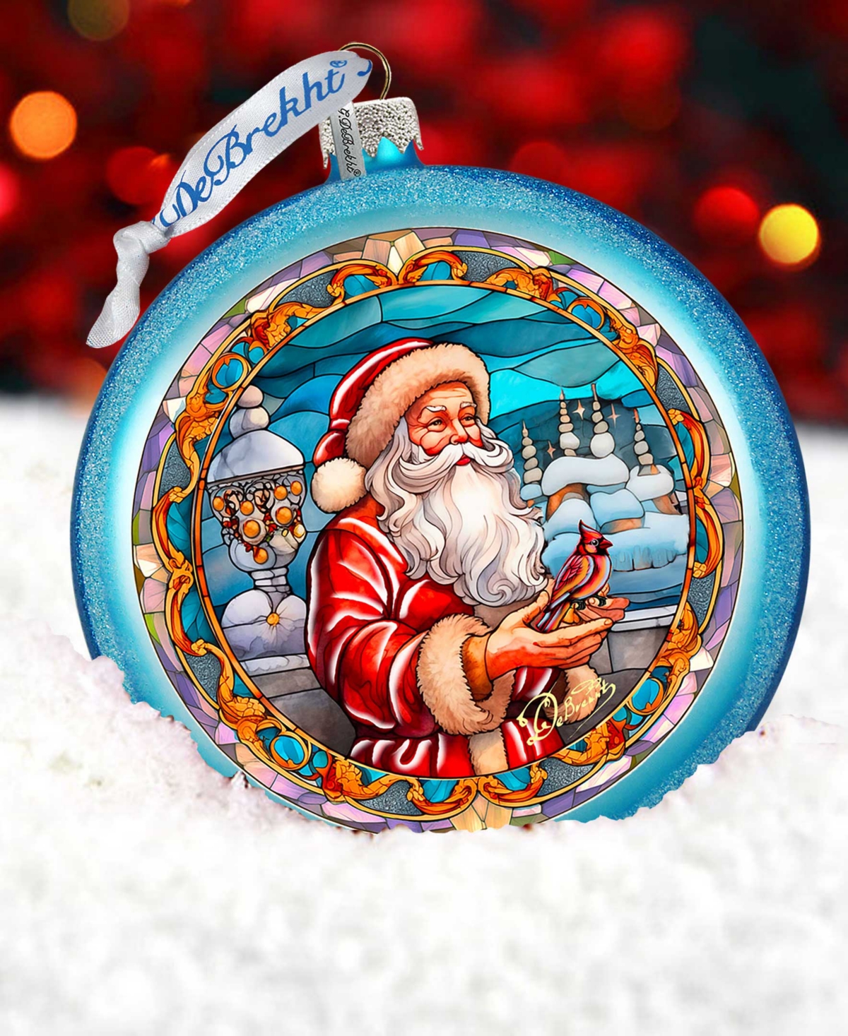 G.debrekht Santa's Red-feathered Friend Ornament In Multi