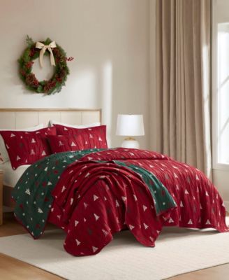 Winter Holiday Reversible 3-Pc. Coverlet Set, Queen