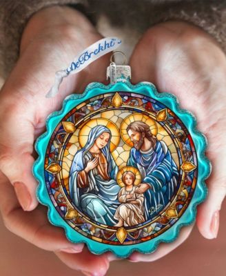 Family Love Classic Nativity Glass Ornament