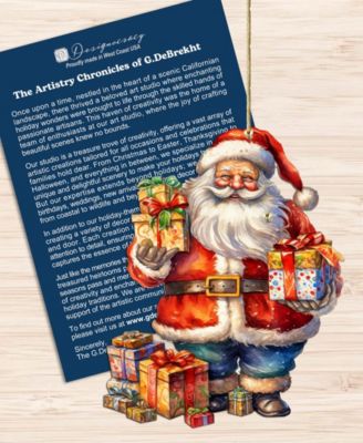 Santa's Gifts Wooden Ornaments, Set of 3