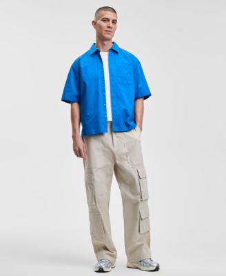 Men's Relaxed Fit Short Sleeve Ripstop Button-Front Shirt, Macy's Exclusive