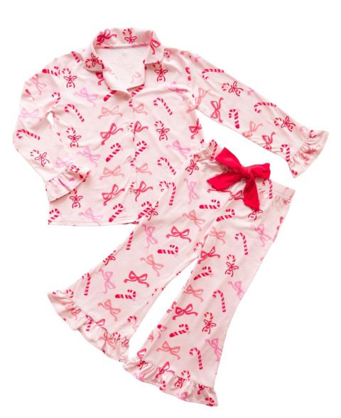 Sweet Wink Toddler Girls Peppermint Party Christmas Lounge Set, цвет: Розовый