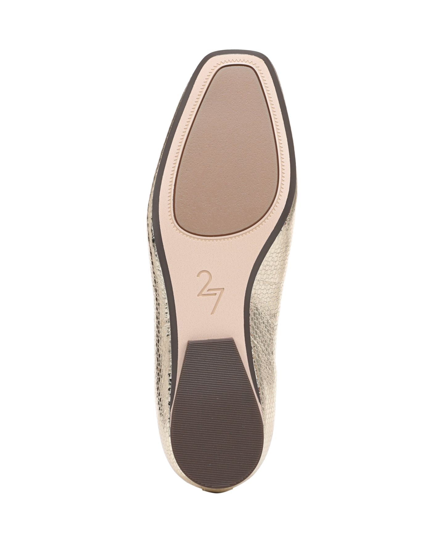 Женские балетки 27 EDIT Naturalizer Carla Square Toe Ballet Flats, цвет: Светлый золотой кожаный — фото 5