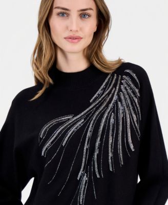Women's Embellished Dolman-Sleeve Sweater