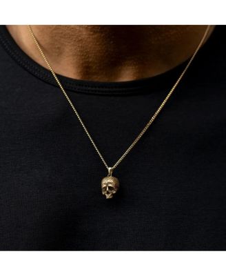 Men's Memento Mori Pendant Necklace – Gold Stainless