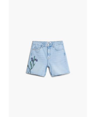 Women's Denim Bermuda flower