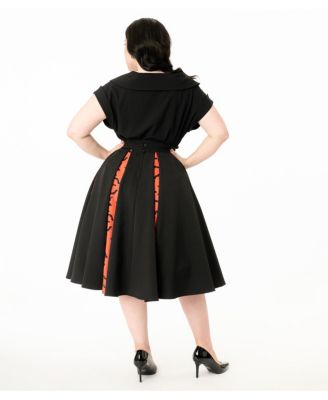 Plus Size Pleated Swing Skirt