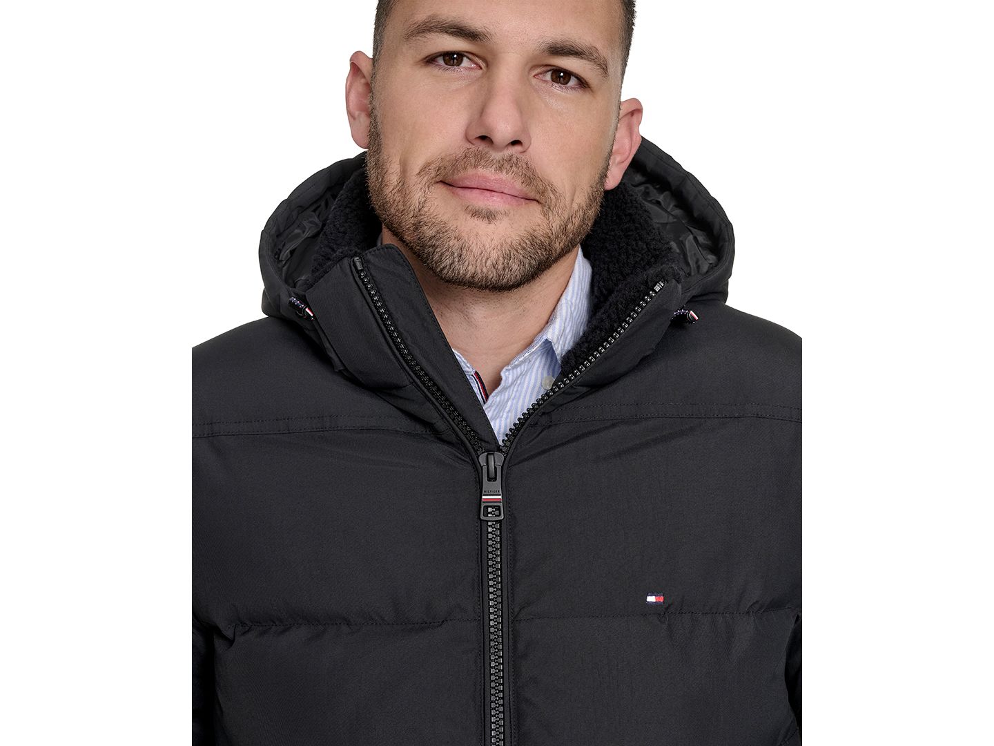 Мужская куртка Tommy Hilfiger Two Pocket Hooded Puffer, цвет: Чёрный — фото 4