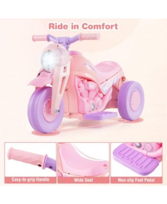 6V Kids Bubble Car Electric Ride on Motorcycle w/ Music Button & LED Headlight