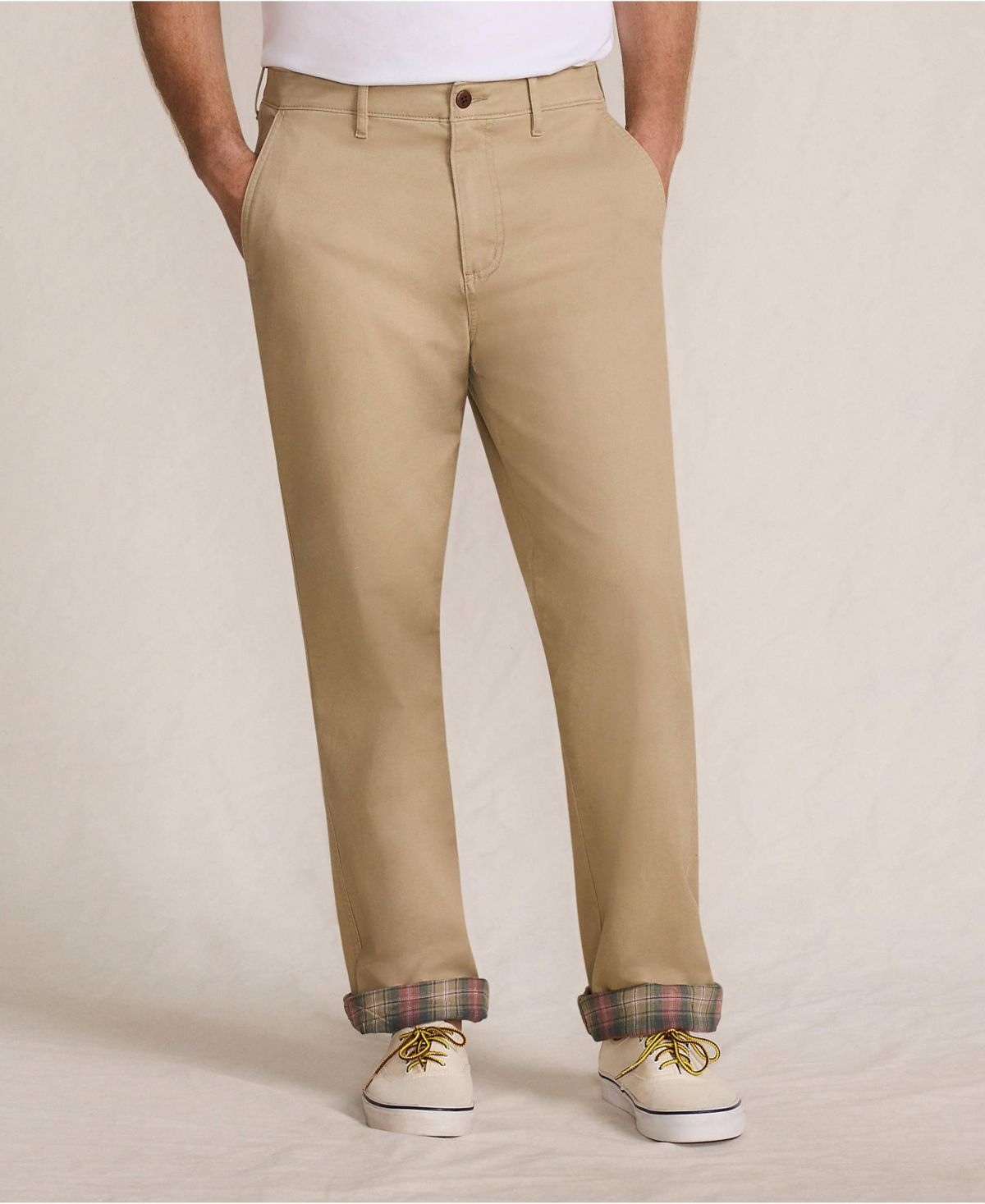 Мужские сногсшибательные брюки-чино с удобной талией классического покроя на фланелевой подкладке