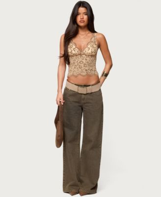 Women's Araura Lace Velvet Floral Top