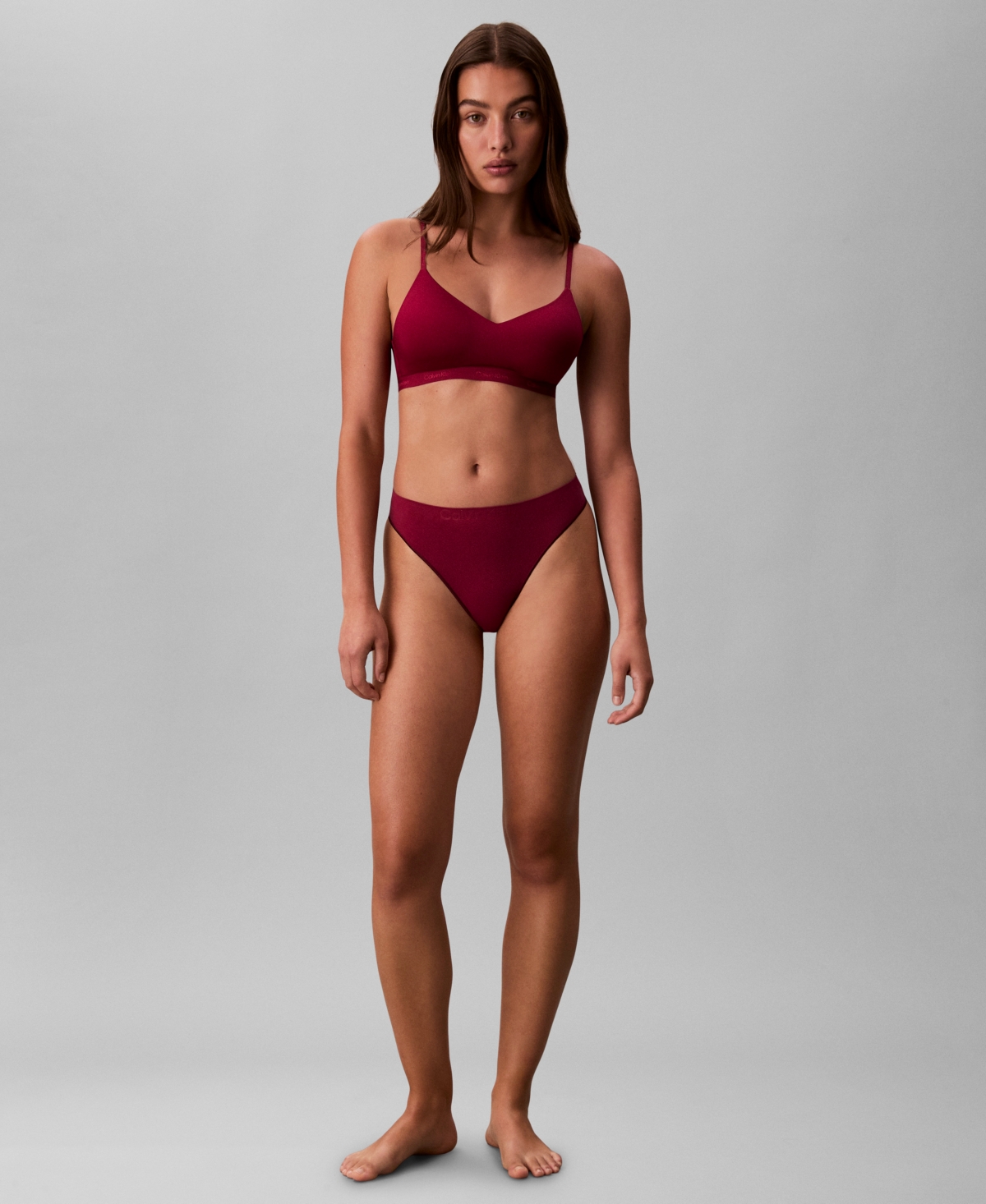 Calvin Klein Women's Form To Body Lightly Lined Bralette In Brown