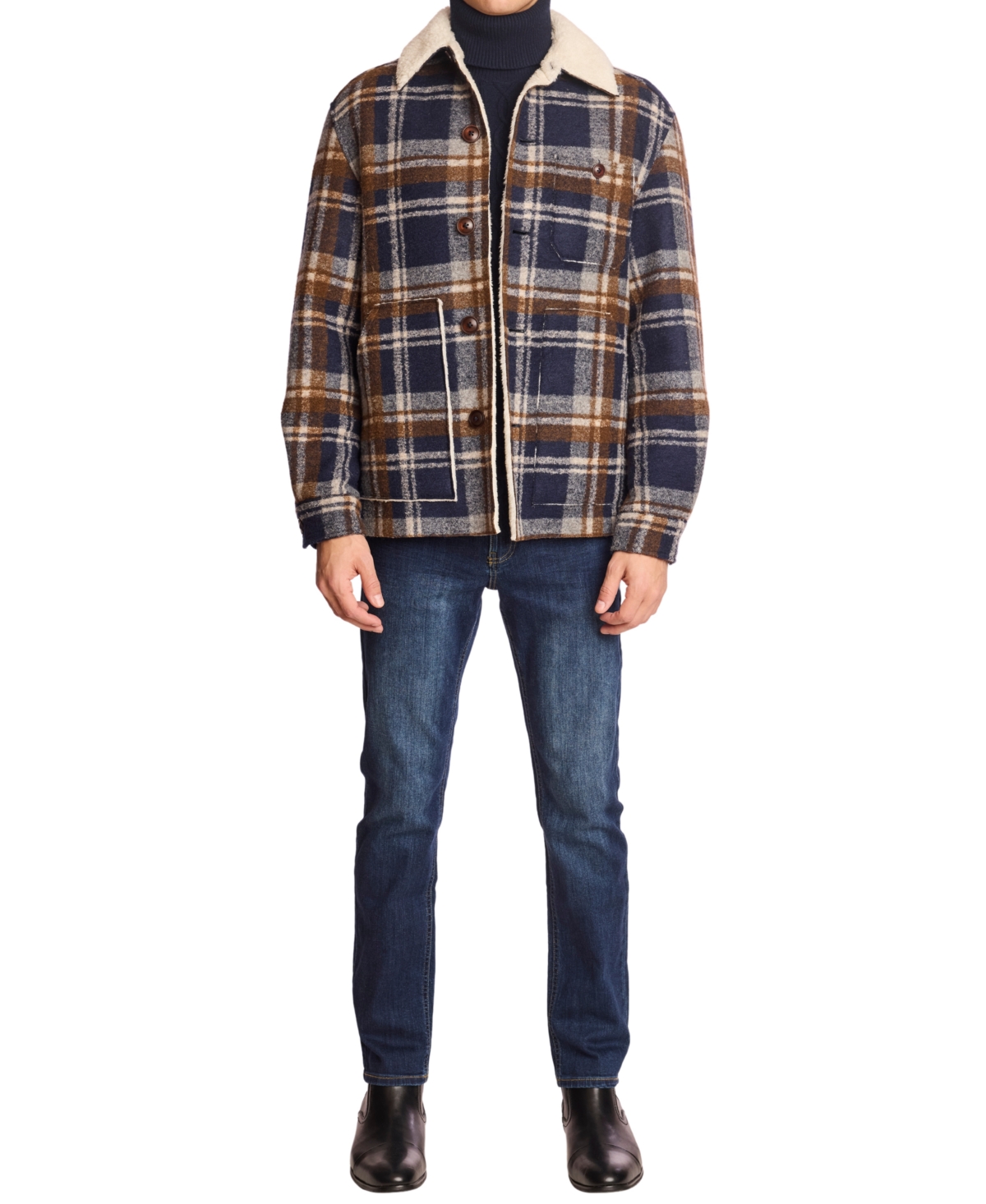 Paisley & Gray Men's Plaid Barn Coat In Blue