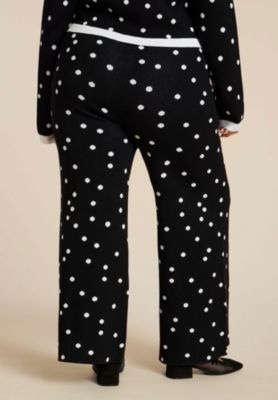 Women's Plus Size Polka Dot Intarsia Pant